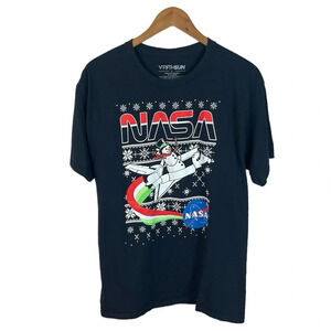 TS378 Mens FIFTH Sun NVSA Space Shuttle Snowman Holiday Christmas Shirt L